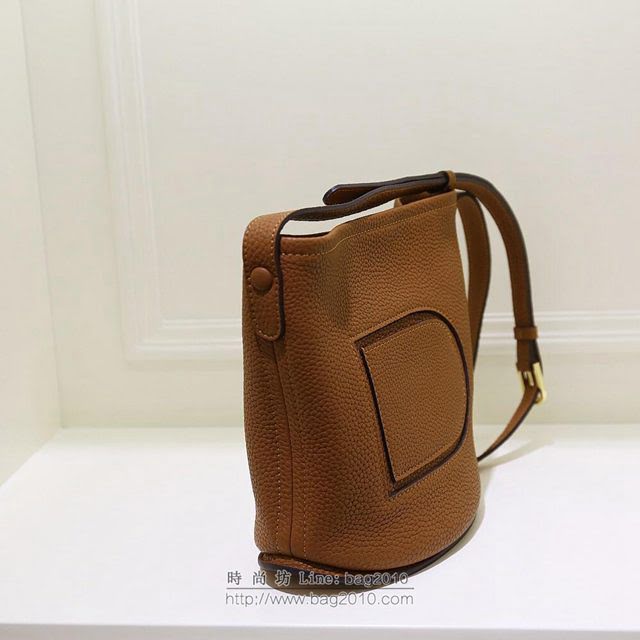 DELVAUX女包 Delvaux Pin春夏系列 進口牛皮 德爾沃女手提包 D00315mini 焦糖色 Delvaux單肩包  fcs1417